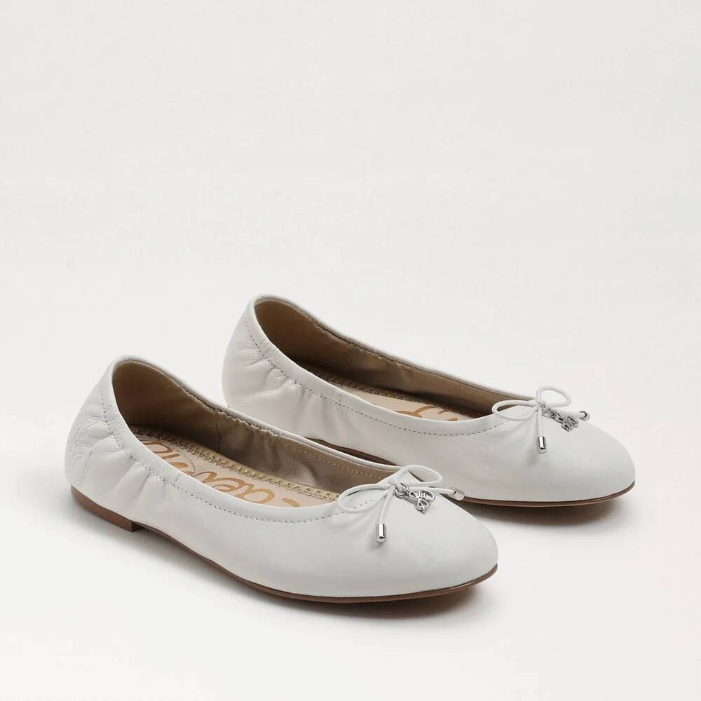 NEW SAM EDELMAN girl's felicia flat in white